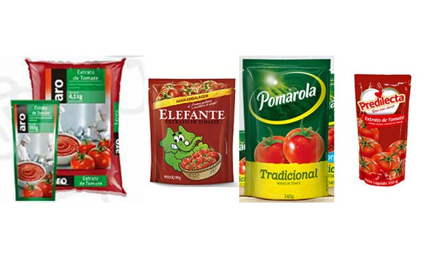 Anvisa encontrou pelo de roedor em lote de quatro marcas de extratos de tomate e uma marca de molho de tomate (Foto: Reprodução/ Makro/ Cargill/ Predilecta)